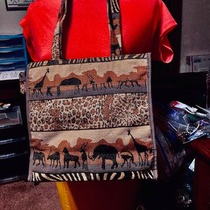 Jade African Safari tapestry tote